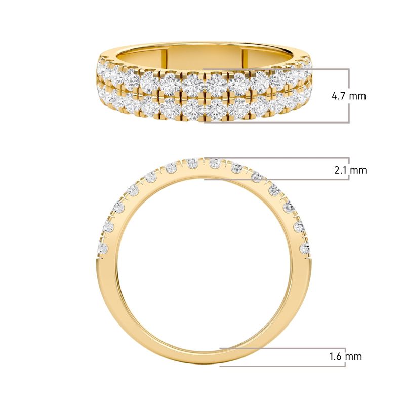 Double Row Pave Wedding Band