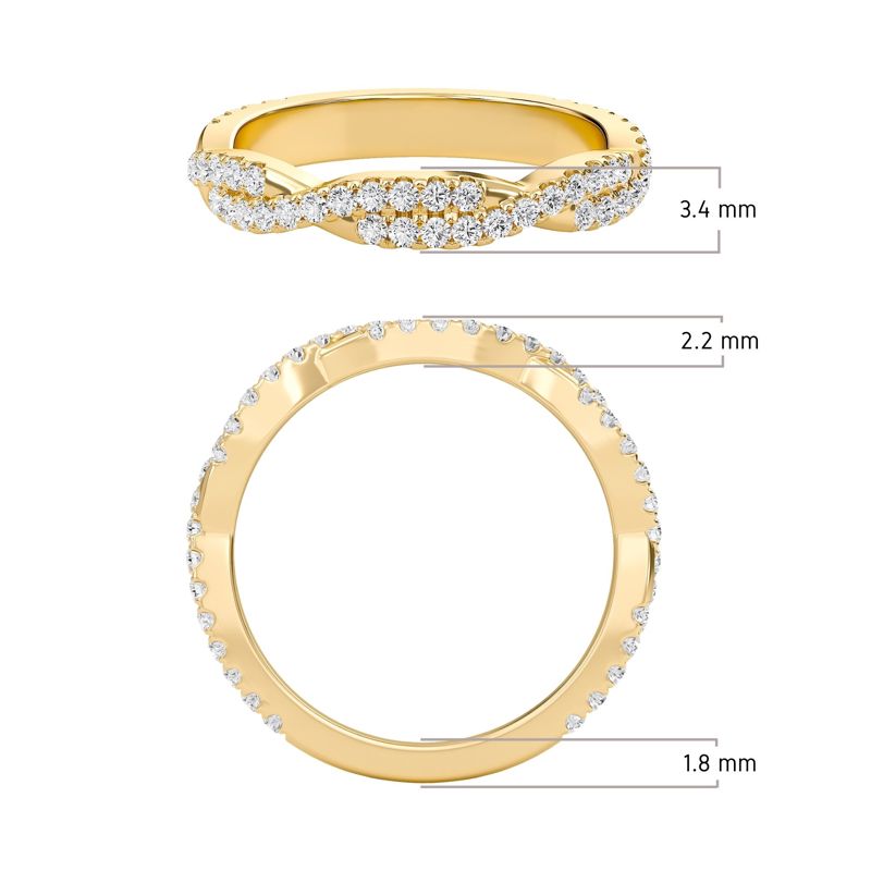 Twisted Row Pave Wedding Band