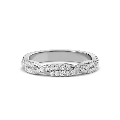 Twisted Row Pave Wedding Band