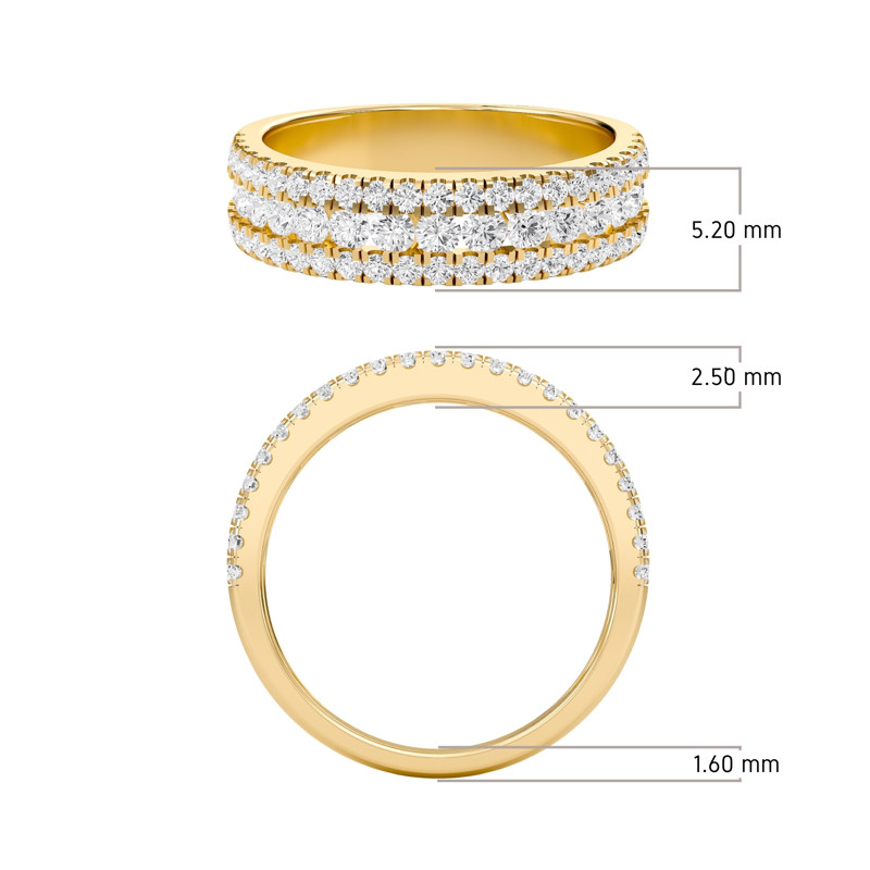 Three Row Wedding Band
