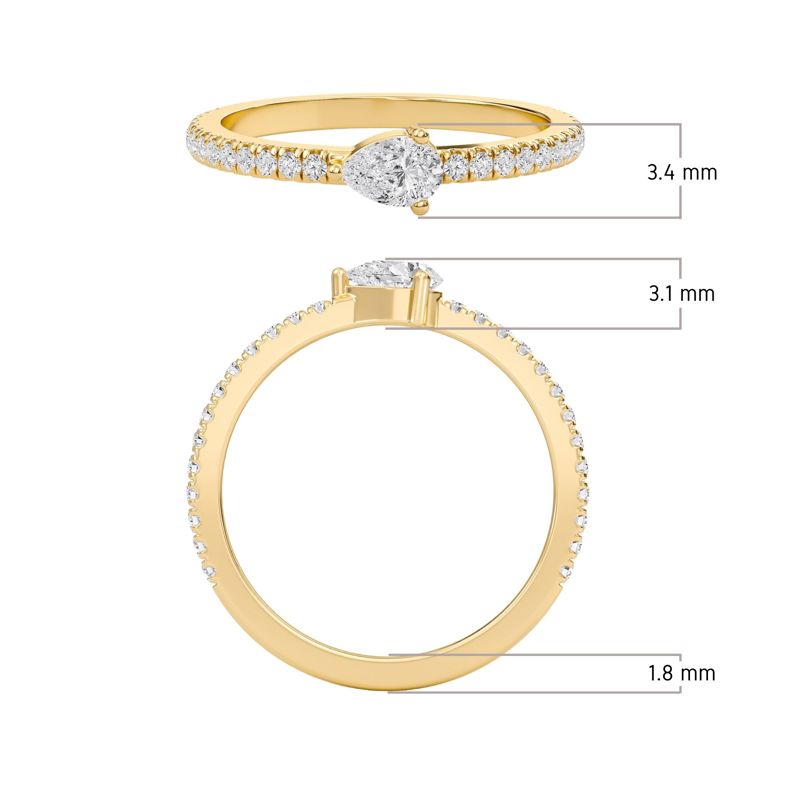 Pear side stone Ring