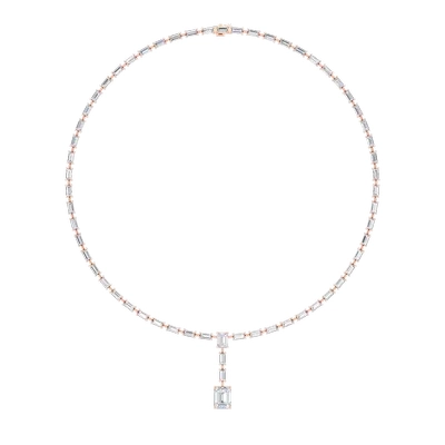 Emerald & Baguette Tennis Neckalce