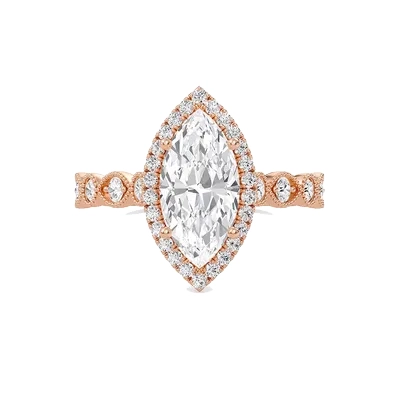 Cathedral Set Halo Side Stone Ring