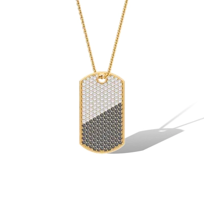 White & Black Accented Tag Pendant