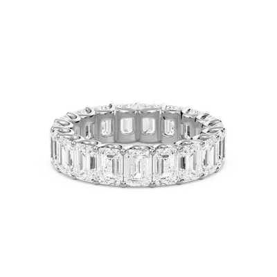 Emerald Vertical U-Shaped Eternity Band