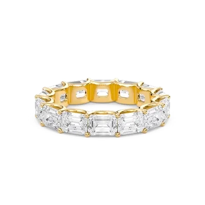 5.18 Ctw Emerald Horizontal U-Shaped Eternity Band