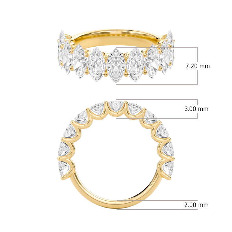 Classic U-Shaped Half Eternity Band