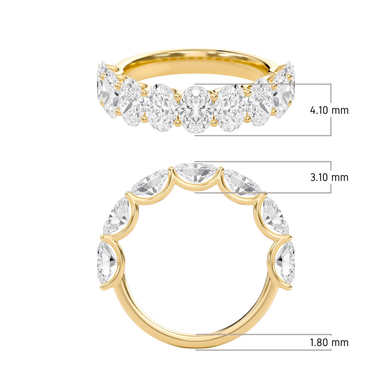 Classic U-Shaped Half Eternity Band