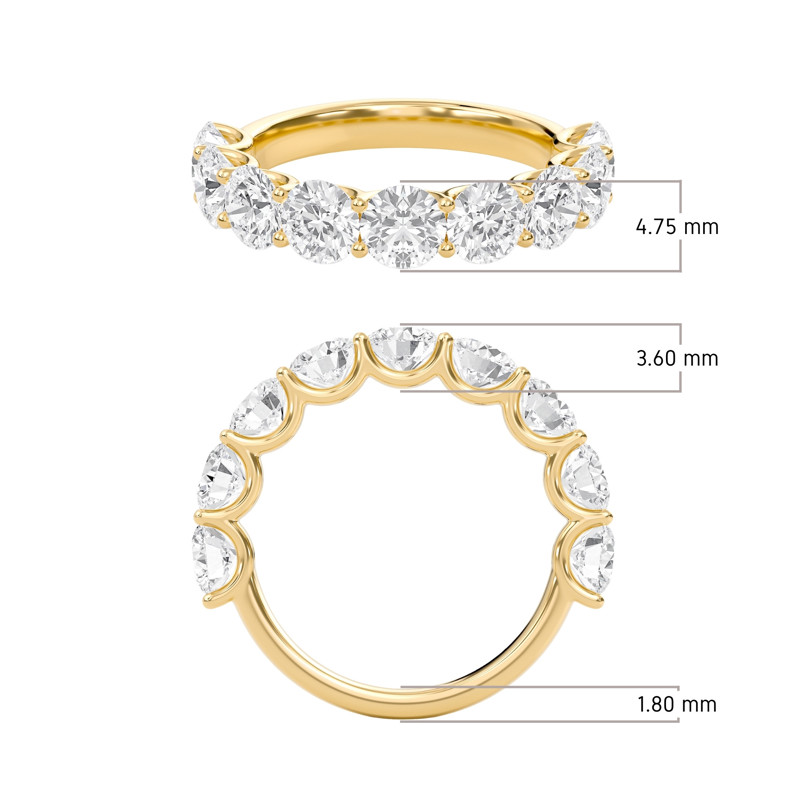 Classic U-Shaped Half Eternity Band