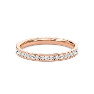 Round Channel Set Half Eternity Band