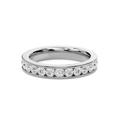 Round Channel Set Half Eternity Band