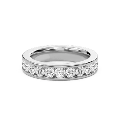 1 Ctw Round Channel Set Half Eternity Band
