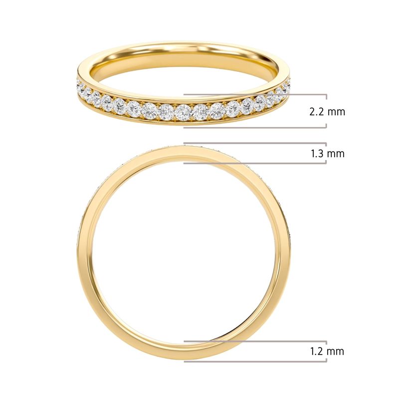 Round Prong Set Half Eternity Band