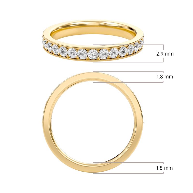 Round Prong Set Half Eternity Band