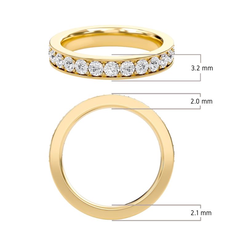 Round Prong Set Half Eternity Band