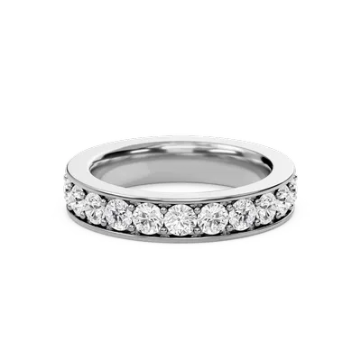 Round Prong Set Half Eternity Band