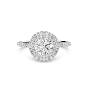 Round Double Halo Engagement Ring