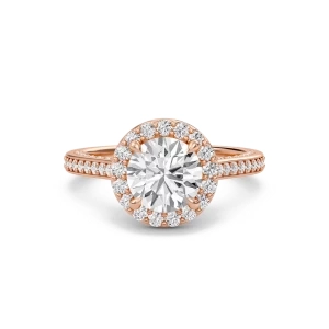 Round Halo Front accented Engagement Ring