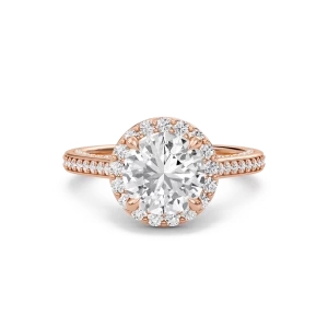 Round Halo Front accented Engagement Ring