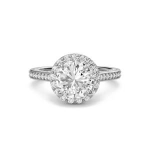 Round Halo Front accented Engagement Ring