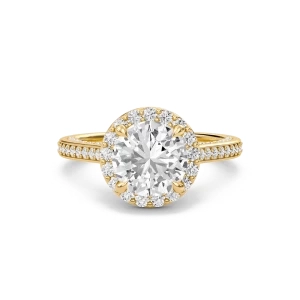 Round Halo Front accented Engagement Ring
