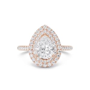 Pear Double Halo Engagement Ring