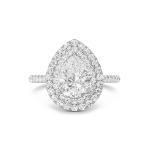 Pear Double Halo Engagement Ring