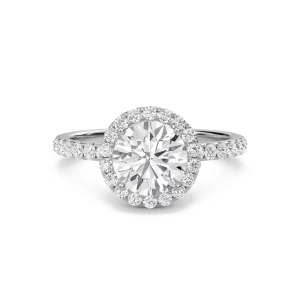 Round Halo Embellished Prongs Ring