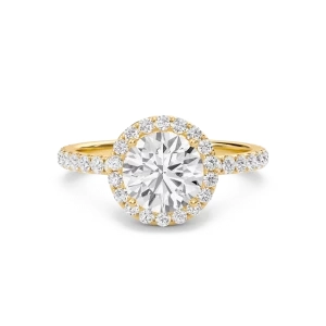 Round Halo Embellished Prongs Ring