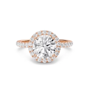 Round Halo Embellished Prongs Ring