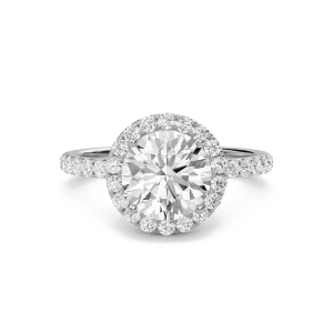 Round Halo Embellished Prongs Ring