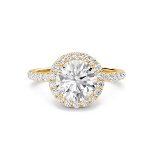 Round Halo Embellished Prongs Ring