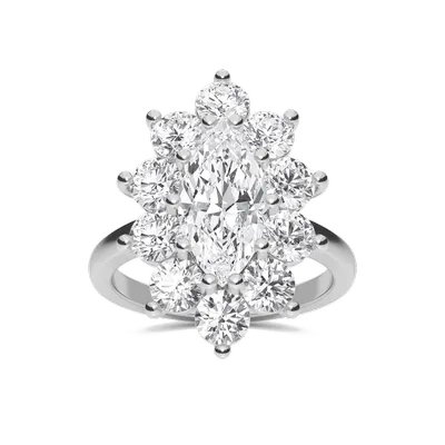 Floral Halo Engagement Ring