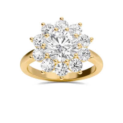 Star Halo Engagement Ring
