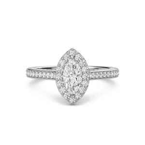 Marquise Halo Front accented Engagement Ring
