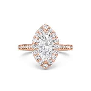 Marquise Halo Front accented Engagement Ring