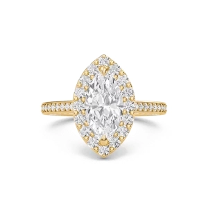 Marquise Halo Front accented Engagement Ring
