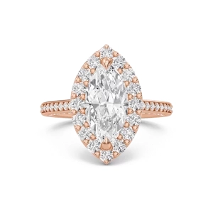 Marquise Halo Front accented Engagement Ring
