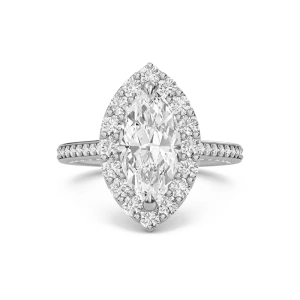 Marquise Halo Front accented Engagement Ring