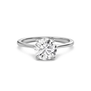 Round Cathedral Hidden Halo Engagement Ring