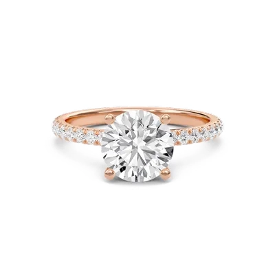 Round Embellished Prongs Pave Rings