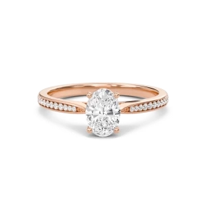 Oval Cathedral Pave Adorned Engagement Ring