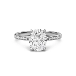 Oval Cathedral Pave Adorned Engagement Ring