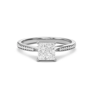 Princess Cathedral Pave Adorned Engagement Ring