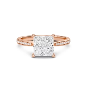 Princess Cathedral Pave Adorned Engagement Ring