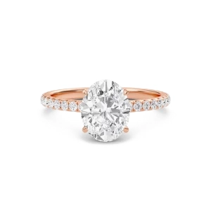 Oval Hidden Halo Pave Engagement Ring