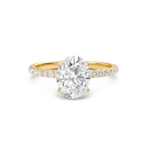 Oval Hidden Halo Pave Engagement Ring