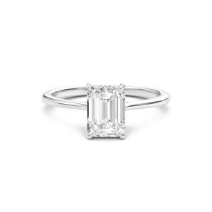 Emerald Cathedral Hidden Halo Engagement Ring