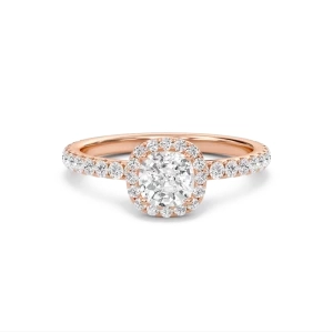 Cushion Halo Embellished Prongs Ring