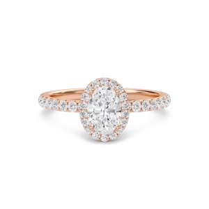 Oval Halo Embellished Prongs Ring